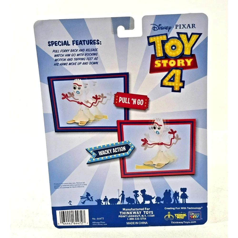 Vintage Disney Toy Story 4 Pull N Go FORKY Action Figure NOS